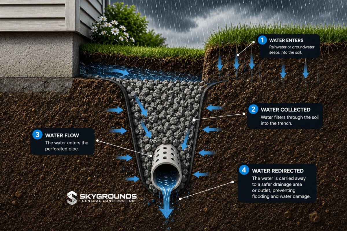 French Drain Graphic