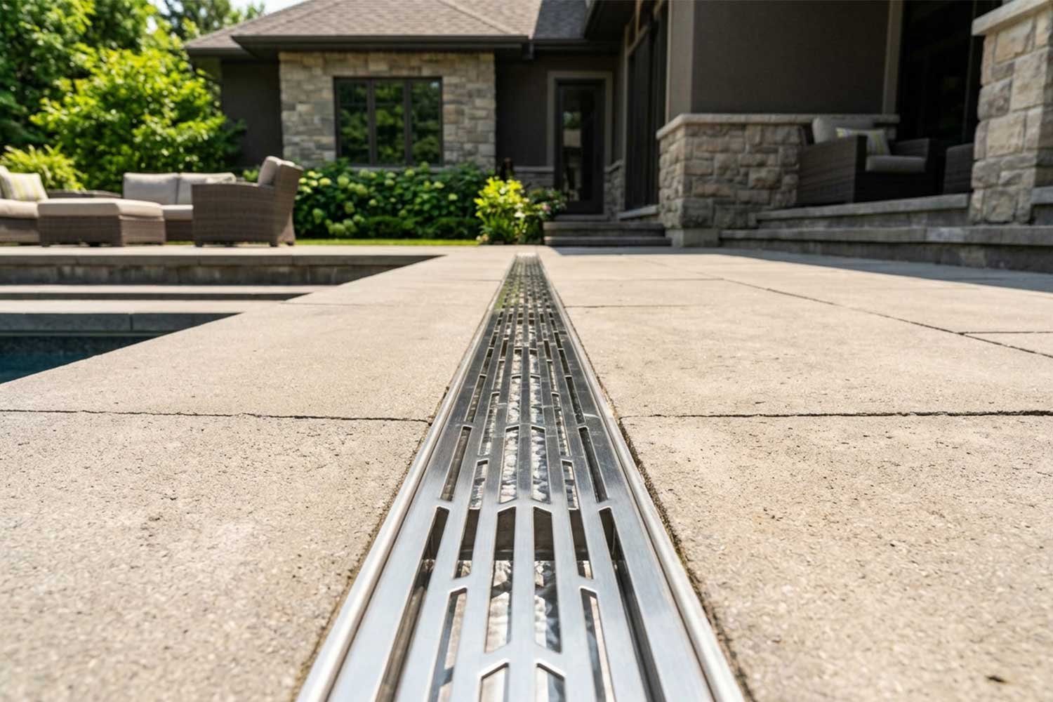 Channel Drains installed by skygrounds