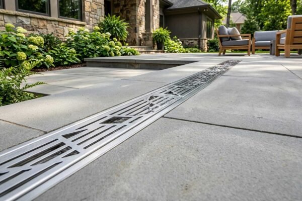 Channel Drains back patio installed