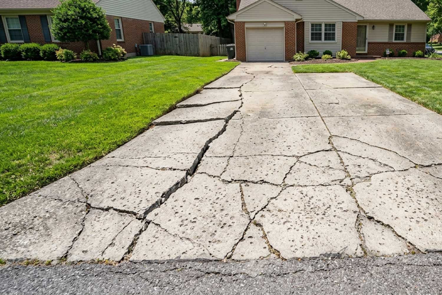 uneven concrete driveway